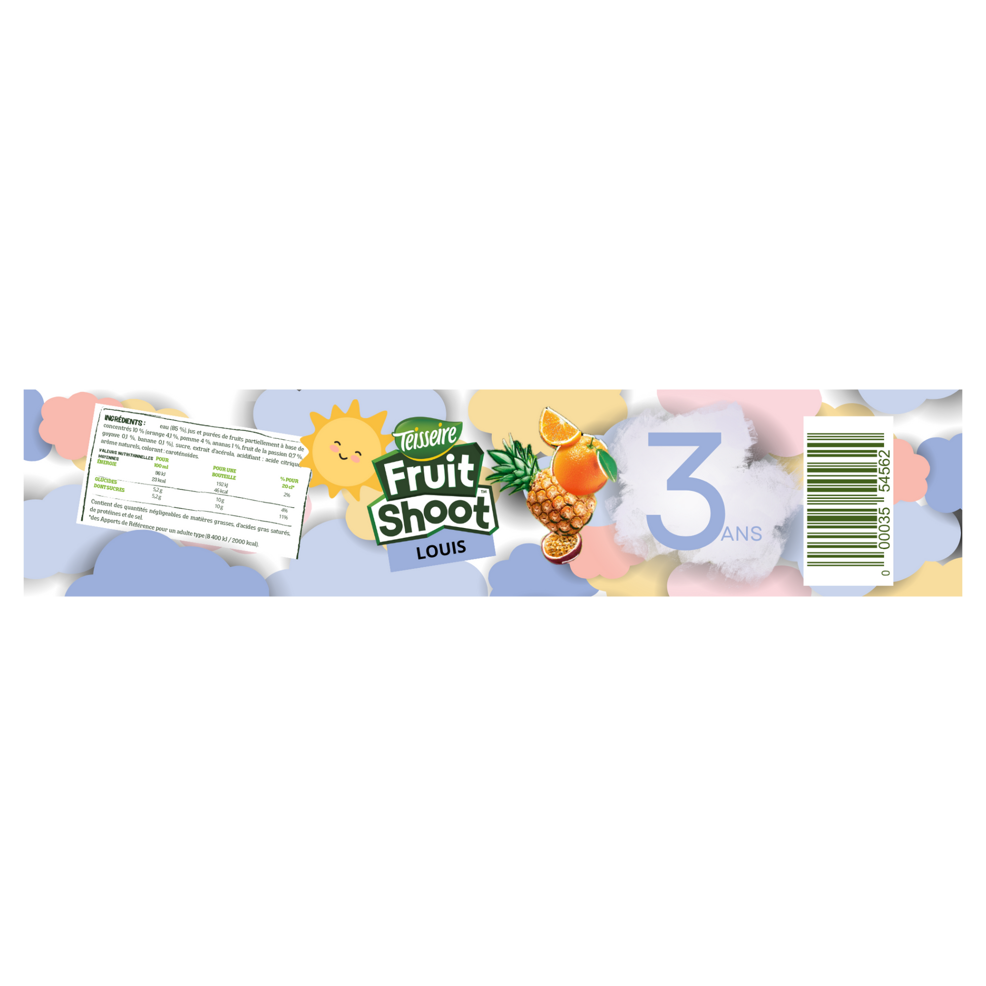 nuage,arc-en-ciel,anniversaire enfant,enfant,garçon,bleu,gris,rouge,jaune,bouteille fruitshoot,bouteille,jus de fruits,boisson