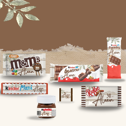 boheme,anniversaire adulte,adulte,homme,femme,marron,beige,vert,box,decoration,bonbon et chocolat
